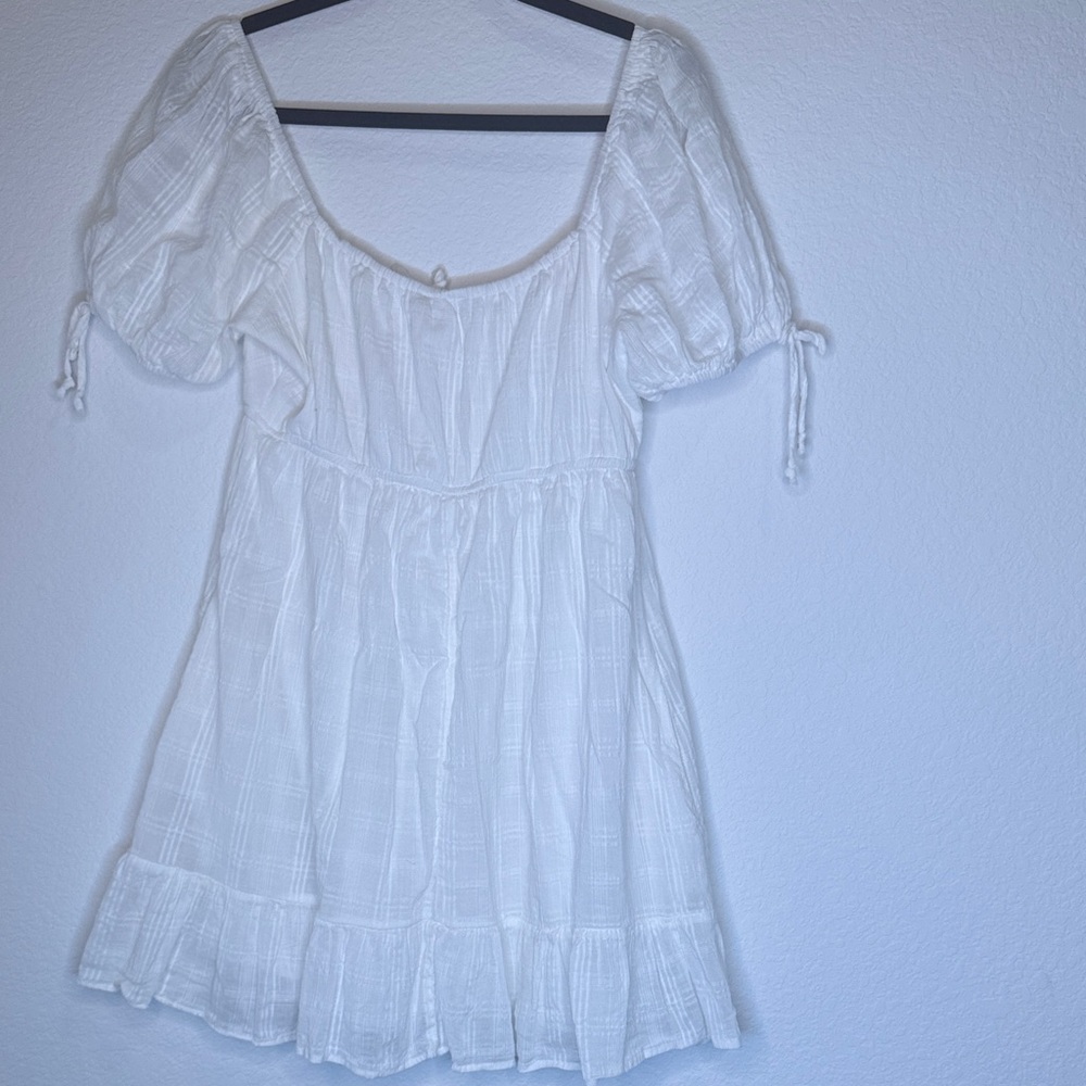 5 for 45!!!💗 White Boho Peasant Mini Dress - Picture 8 of 14
